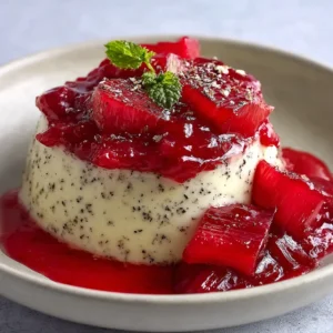 Creamy Rhubarb Compote Over Vanilla Panna Cotta Easy Homemade Dessert Recipe