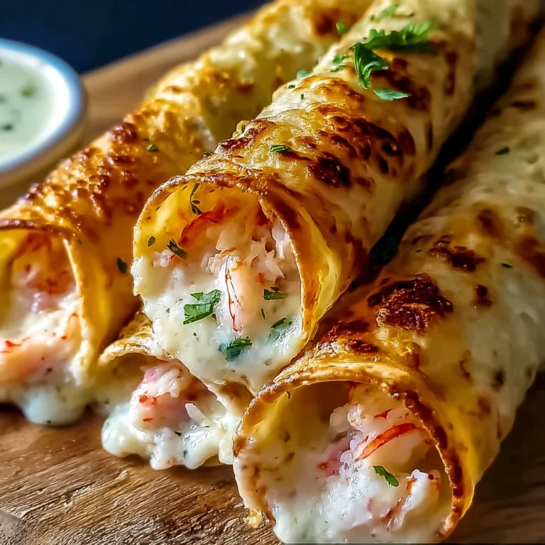 Crispy Crab Shrimp Queso Taquitos