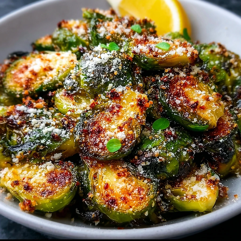 Crispy Garlic Parmesan Brussels Sprouts