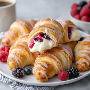 Easy Berry Cream Cheese Stuffed Crescent Rolls