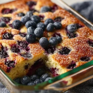 Easy Overnight Blueberry Pancake Casserole