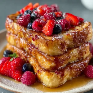 Fluffy Champagne French Toast Recipe with Easy Macerated Berries