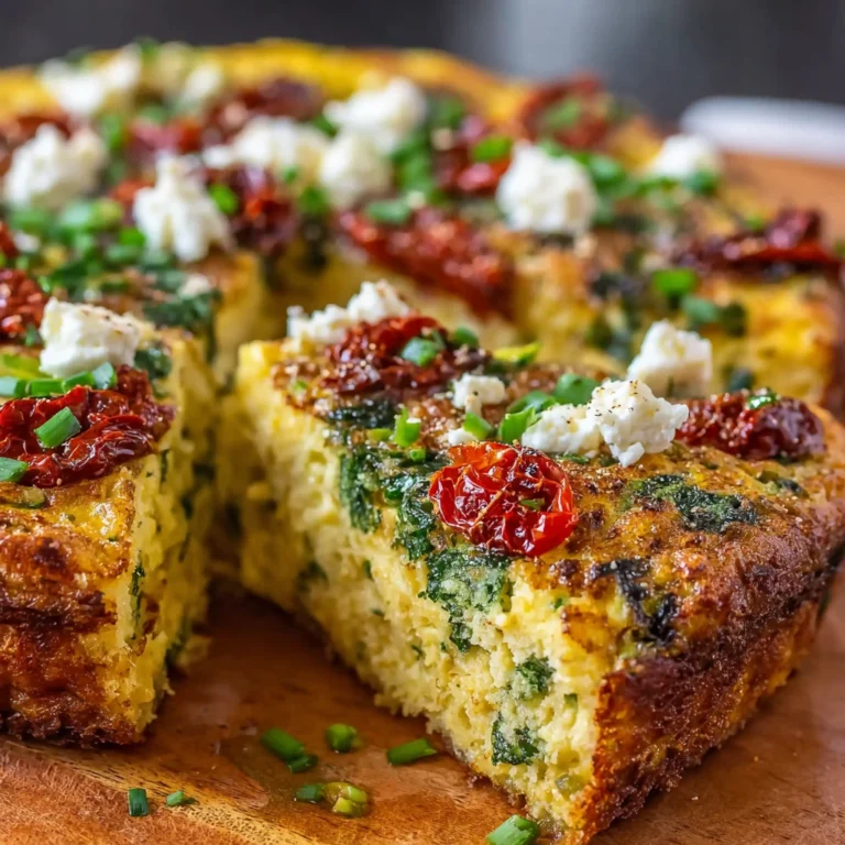 Fluffy Frittata Sundried Tomatoes Spinach Feta Recipe Perfect