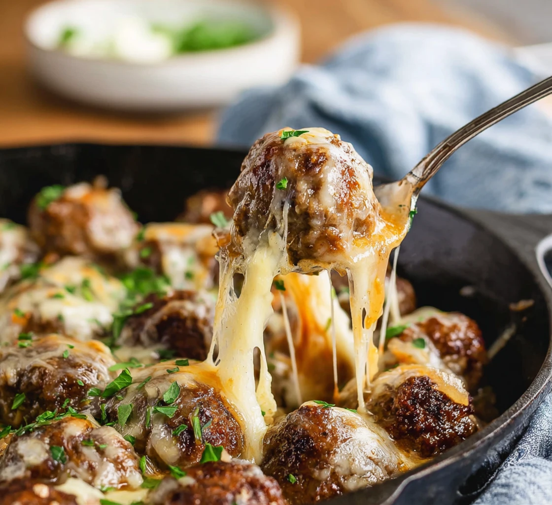 French Onion Meatballs
