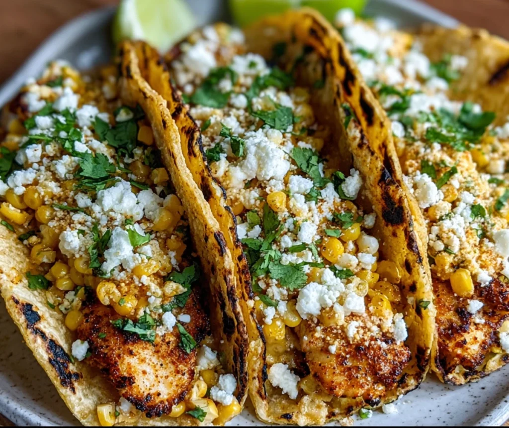 Fried Chicken Street Corn Tacos