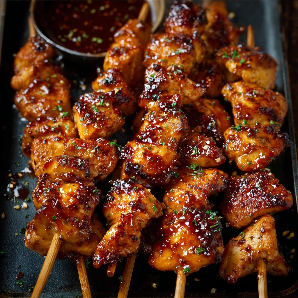 Garlic Chili Chicken Skewers
