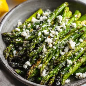 Grilled Asparagus with Lemon and Feta