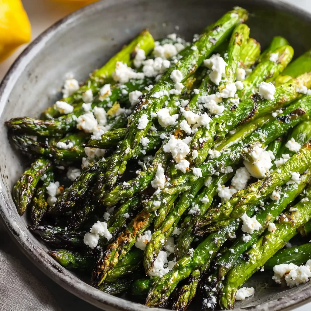 Grilled Asparagus Lemon Feta