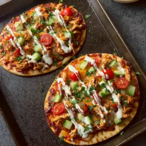 harissa chicken flatbreads