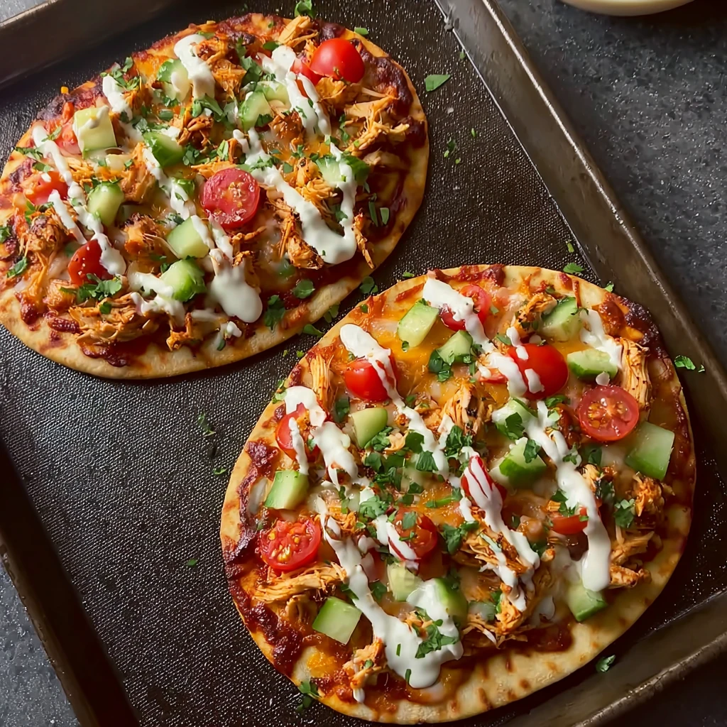 Harissa Chicken Flatbreads