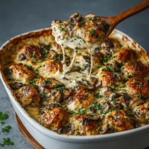 Keto Garlic Mushroom Chicken Casserole