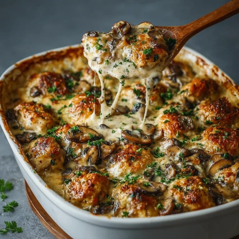 Keto Garlic Mushroom Chicken Casserole