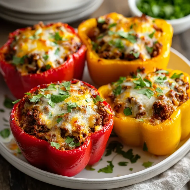Low Carb Cottage Cheese Taco Stuffed Peppers Cheesy
