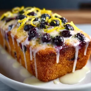Moist Lemon Blueberry Poke Cake Recipe with Easy Zesty Glaze