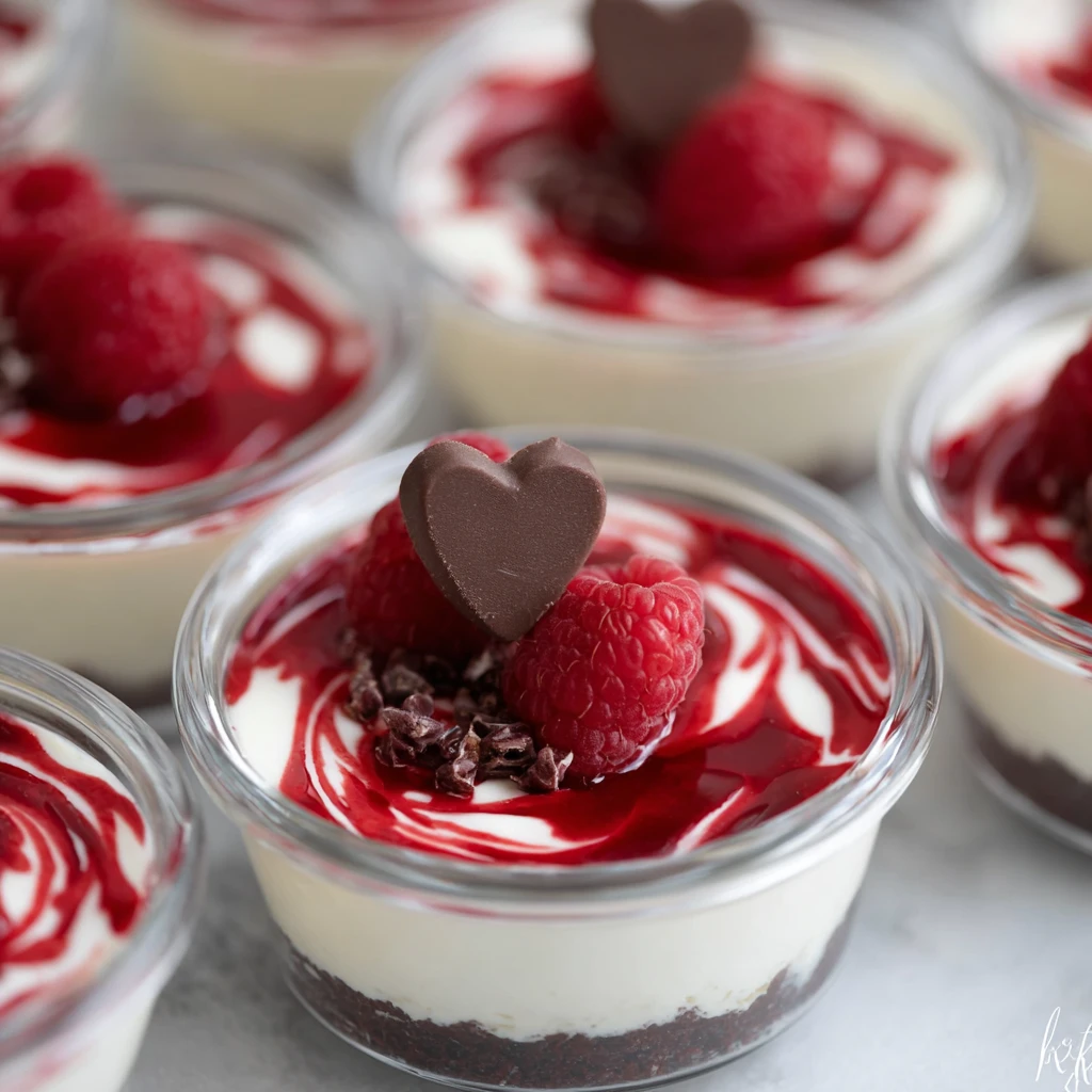 Nobake Chocolate Raspberry Cheesecakes