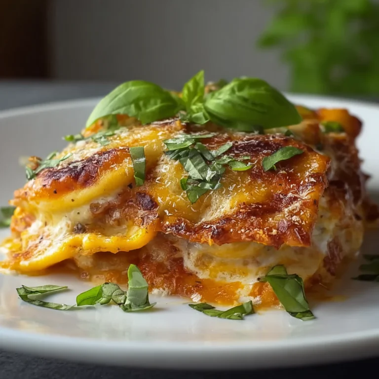 One Pan Creamy Baked Ravioli