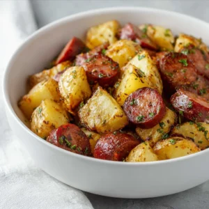 Oven Roasted Smoked Sausage and Potatoes