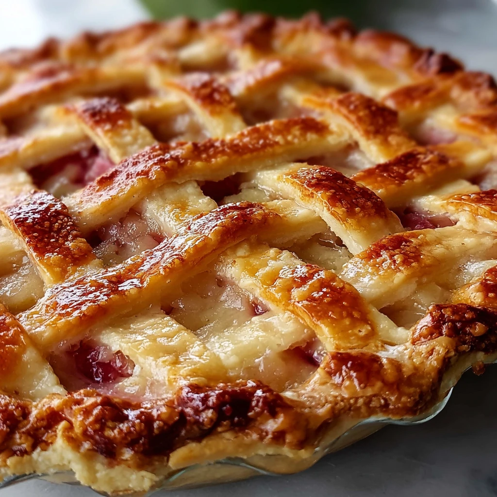 Perfect Tangy Rhubarb Custard Pie Recipe Lattice Crust