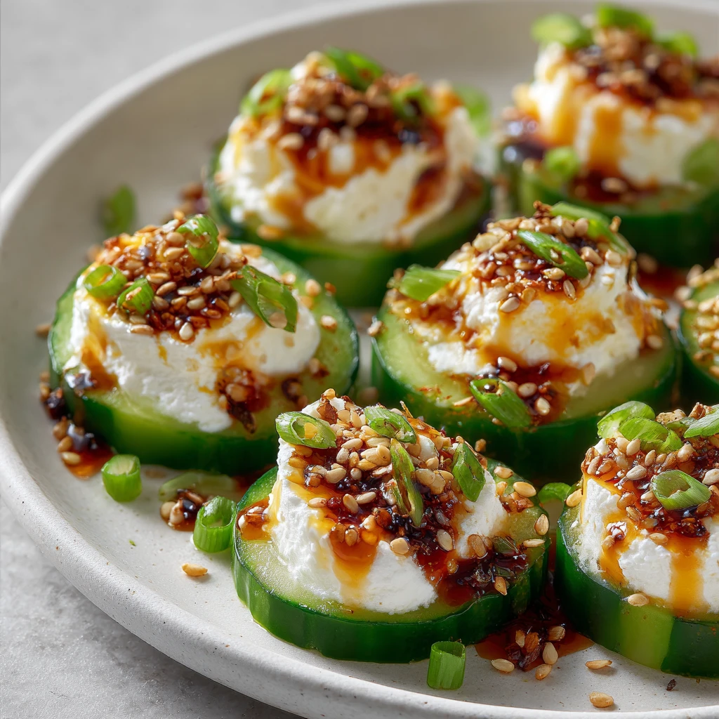 Spicy Cucumber Cottage Cheese Bites