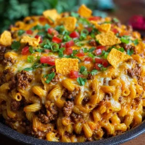 Savory Taco Pasta Bake Recipe with Crunchy Doritos Topping Easy Guide