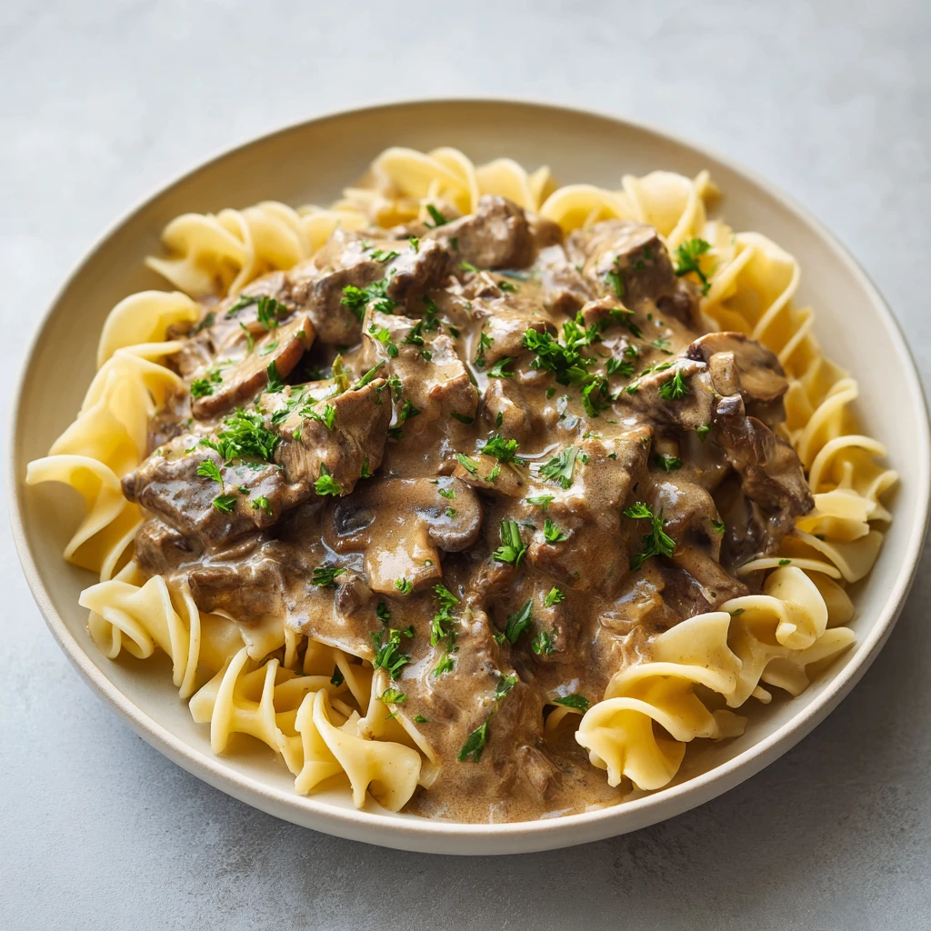 Slow Cooker Beef Stroganoff