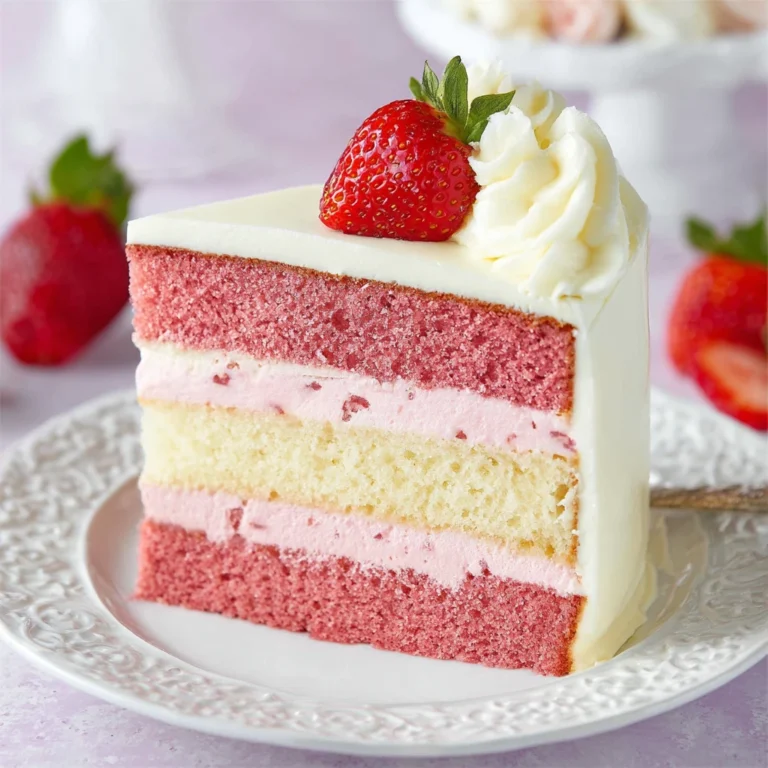 Strawberries Cream Cheesecake Cake