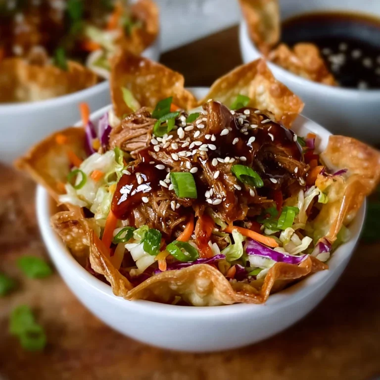 Teriyaki Chicken Wonton Taco Bowls