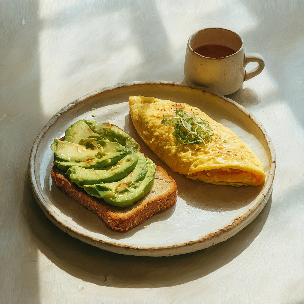 Toast Avocado Omelette