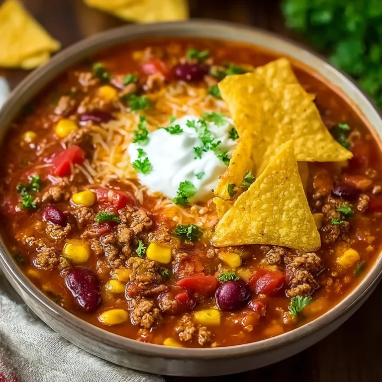 Crockpot Ground Beef Taco Soup