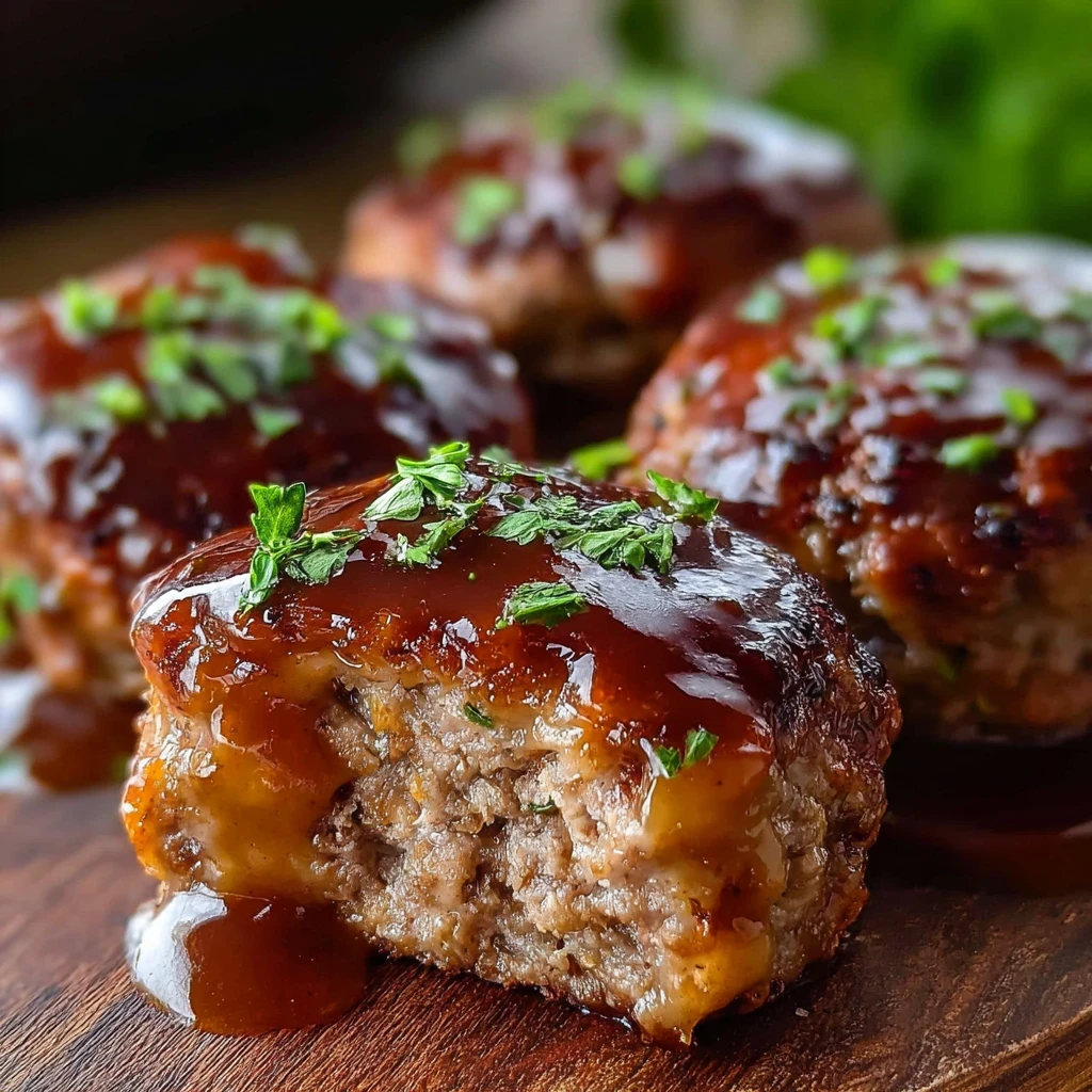 Cheesy Stuffed Meatloaf Bites