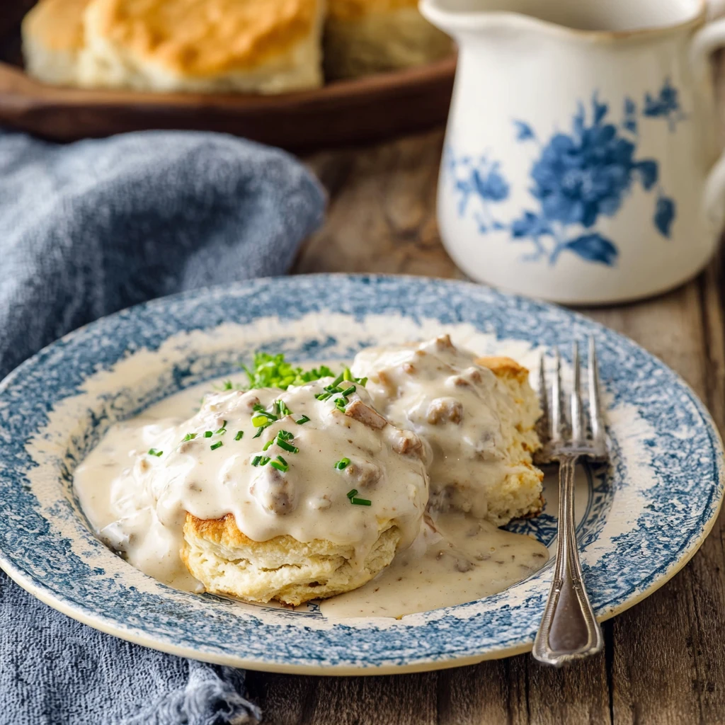 Creamed Chicken Over Biscuits