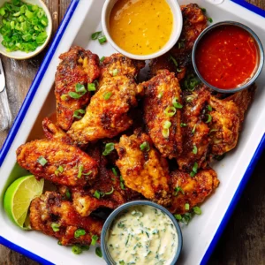 Crispy Baked Chicken Wings (3 Sauces)