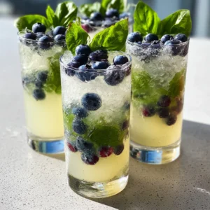 Delicious Blueberry Basil Lemon Smash Mocktail for Summer