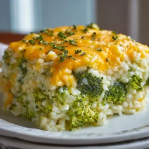Easy Broccoli Cheese Rice Casserole