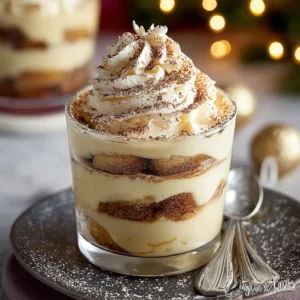 Eggnog Tiramisu Cups (Easy No-Bake Holiday Dessert)