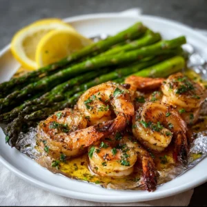 Garlic Lemon Shrimp Asparagus Foil Packs: Quick & Easy Dinner