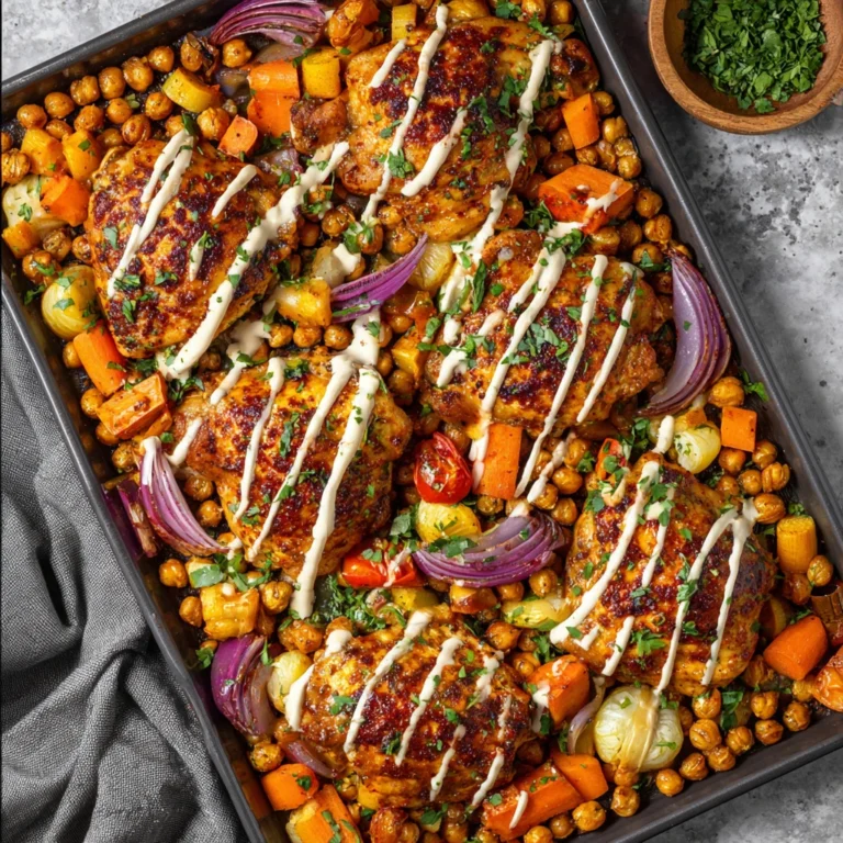 Harissa Sheet Pan Chicken Veggies