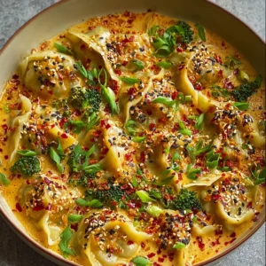 Oven-Baked Dumplings with Peanut Sauce (Easy & Crispy)