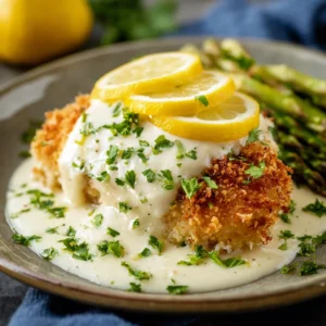 Panko Chicken With Lemon Cream Sauce