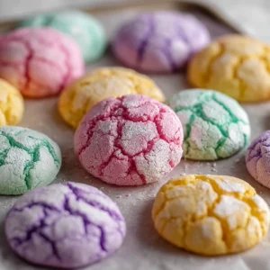 Spring Crinkle Cookies – Easy Soft Pastel Easter Cookies