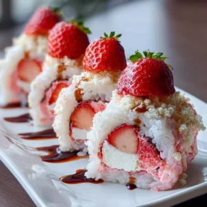 Strawberry Shortcake Sushi – Easy No-Bake Party Dessert