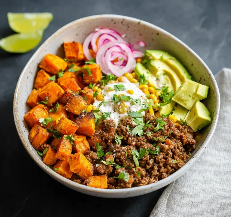 Street Corn Ground Beef Sweet Potato Bowl High