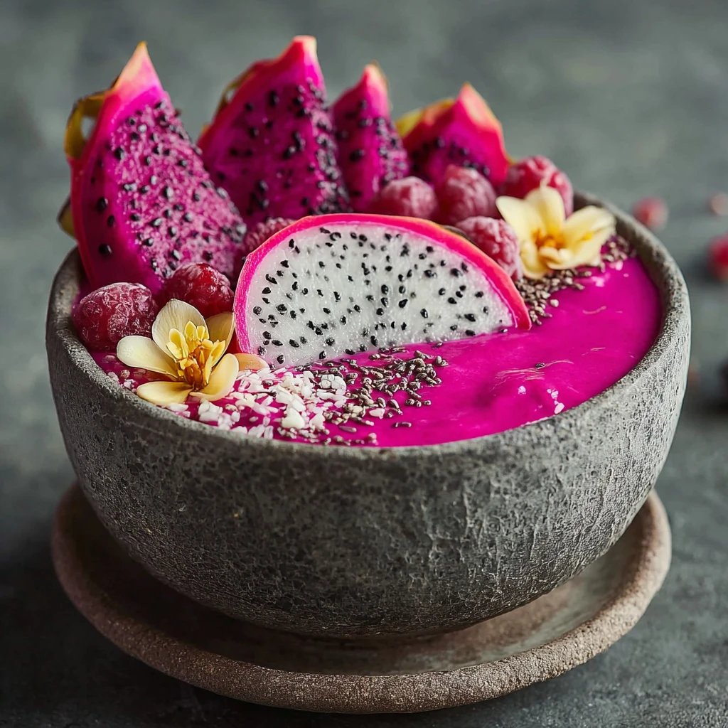 Dragon Fruit Smoothie Bowl Healthy Vibrant Breakfast Recipe