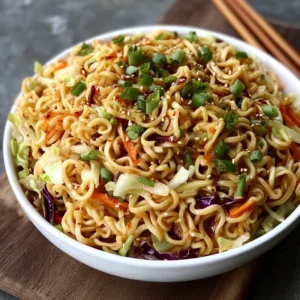 Fresh Asian Sesame Slaw with Ramen Noodles Easy 5-Minute Ginger Dressing Recipe