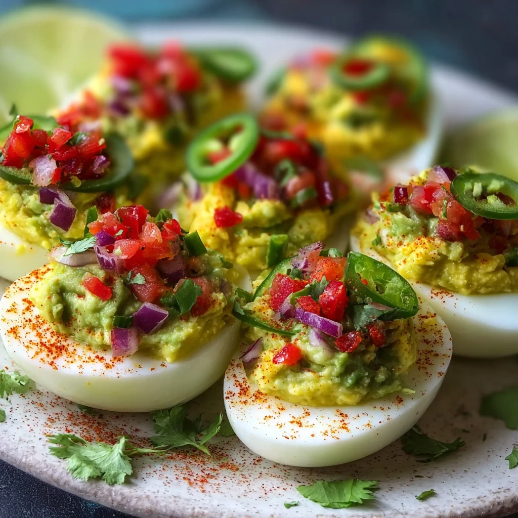 Fresh Guacamole Deviled Eggs Recipe Zesty Pico Gallo