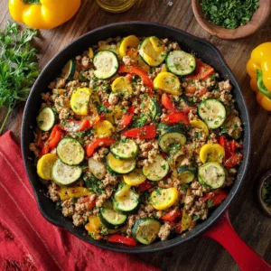 Healthy Ground Turkey Skillet (Easy One-Pan Dinner with Veggies)
