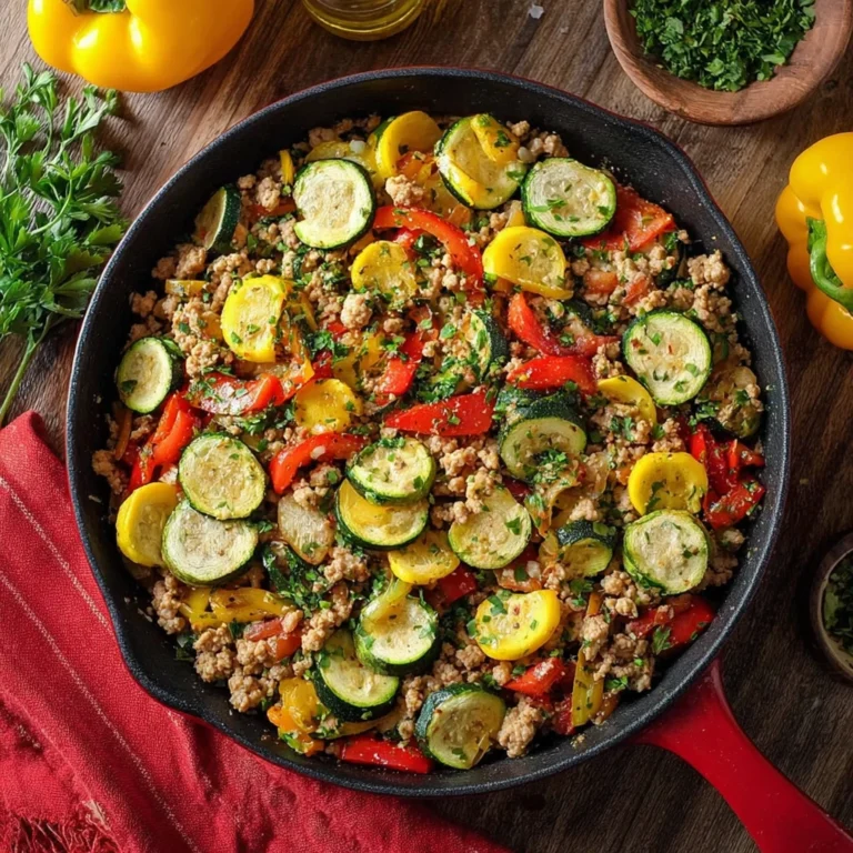 Healthy Ground Turkey Skillet Onepan Dinner Veggies