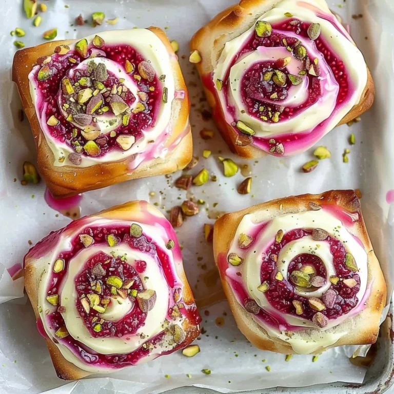 Raspberry Rose Cheesecake Buns