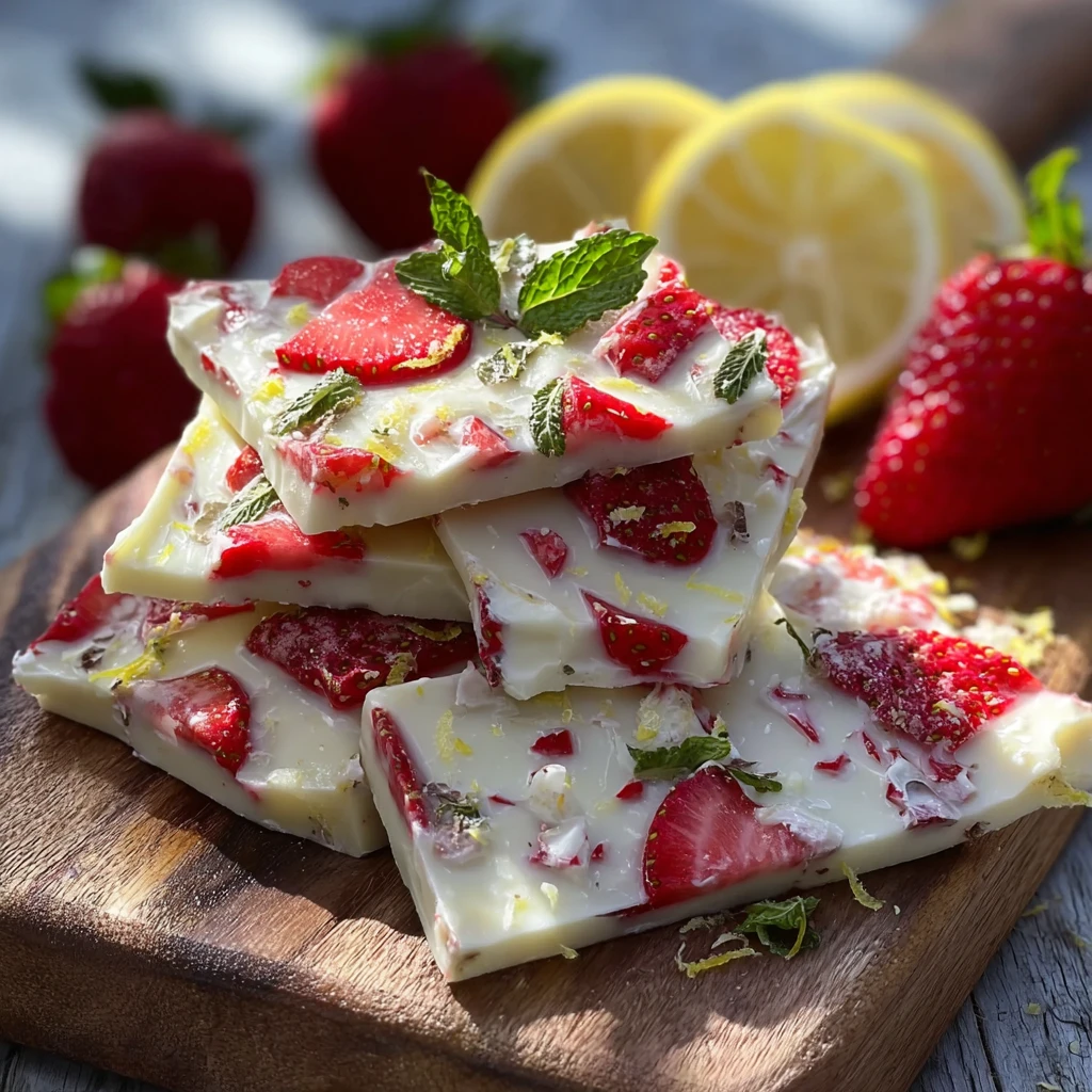 Refreshing Strawberry Lemonade Frozen Yogurt Bark Recipe Summer
