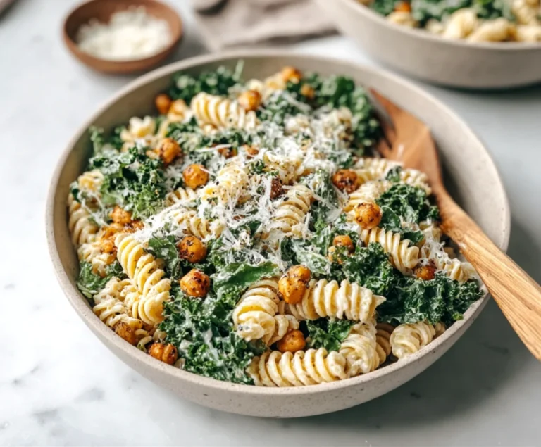 Best Kale Caesar Pasta Salad